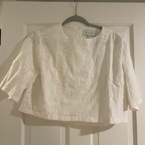 BURU White Embroidered Top